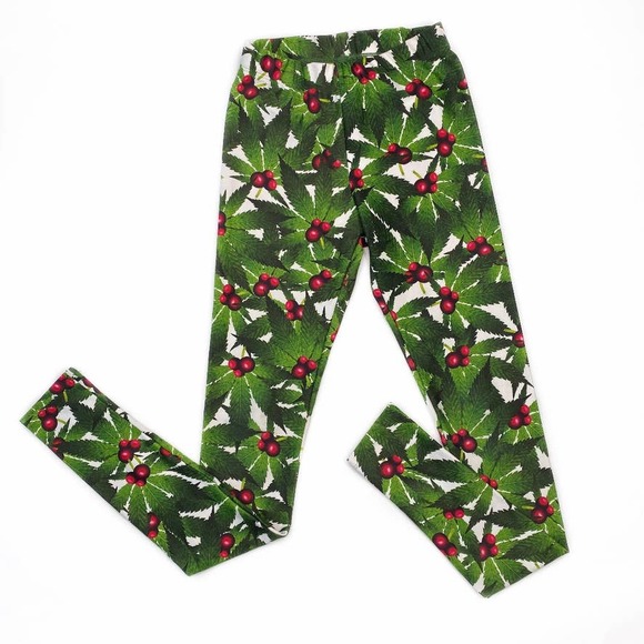 Poprageous Cannabis Christmas Leggings Size XS - Picture 1 of 7